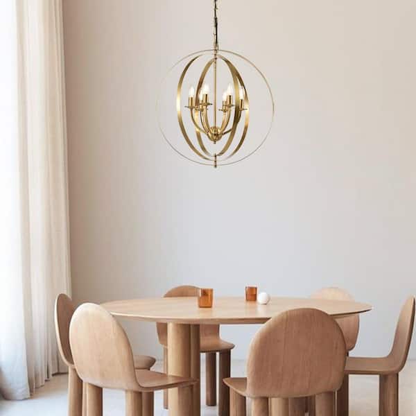Alaska 6 -Light Candle Style Globe Chandelier with Wrought Iron Accents