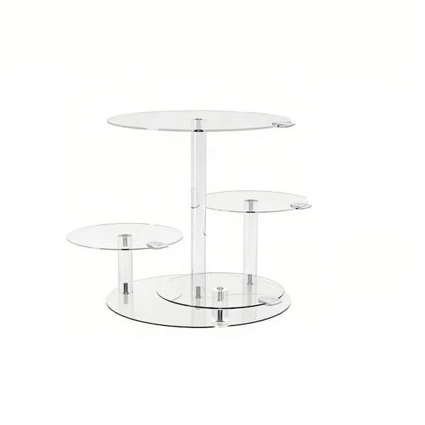 4-Tier Clear Acrylic Cake Stand with Rechargable LED Light, Dessert Display Stand for Wedding Birthday Party