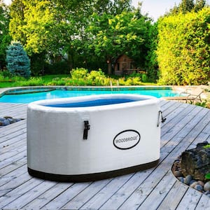 1-Person Inflatable Cold plunge Ice Bath Tub/Hot Tub with PVC Insulated Lid, Hand Pump and Repair Kit Included