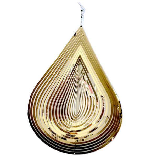 Wellco 1-Piece Ooudoor Chroma Metal Droplets Spin Wind Chimes For Outside, Garden Decor,Patio Yard Porch
