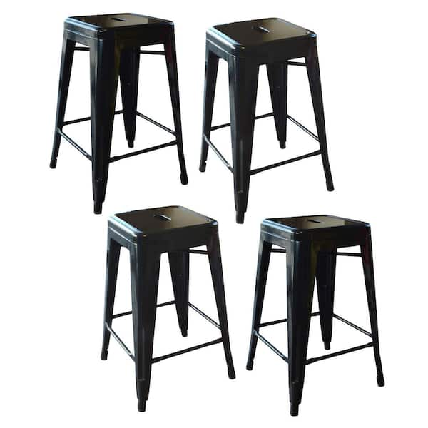 pair of metal bar stools