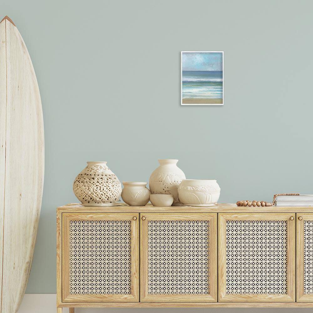 Calming Blue Waves Impression by Sally Swatland White Framed Nature Giclee Art Print 14 in. x 11 in. price history on PriceWatchPro