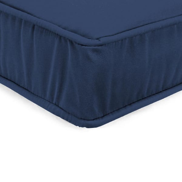 Boxed Edge Seat Cushion 3 Thick with Same Fabric Welt and Ties