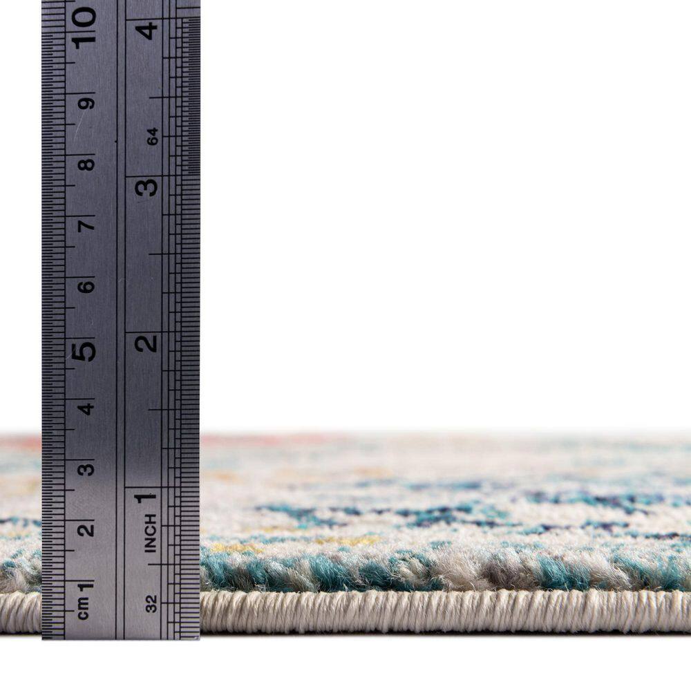 Coastal Sea Turtle Blue and Beige 4' x 6' Rug