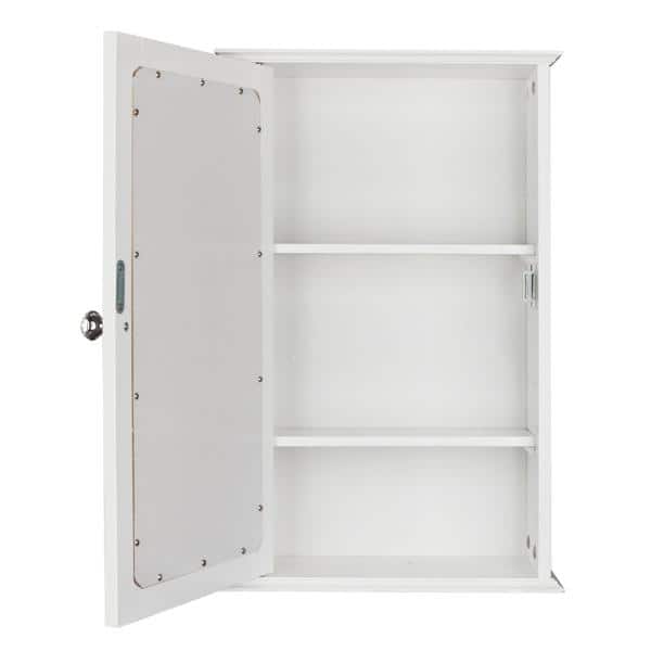 Aoibox 5.79 in. W x 13.39 in. H D x 20.87 in. H Rectangular White MDF Framed Surface Mount Medicine Cabinet with Mirror