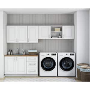 Greenwich Verona White Plywood Shaker Stock Ready to Assemble Kitchen-Laundry Cabinet Kit 24 in. x 84 in. x 120 in.