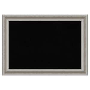 Parlor Silver Framed Black Corkboard 42 in. x 30 in. Bulletine Board Memo Board