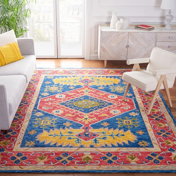 Aspen 10 ft. x 14 ft. Red/Blue Oriental Area Rug