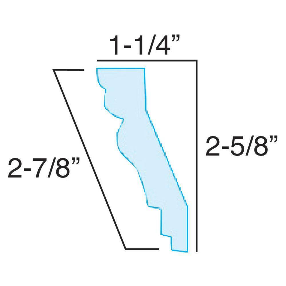 6-inch White Primed Polyurethane Crown Moulding Sample
