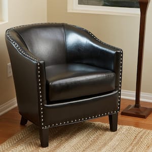 Austin Black Leather Club Chair