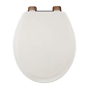 Centocore Round Closed Front Toilet Seat in White with Oil Rubbed Hinge