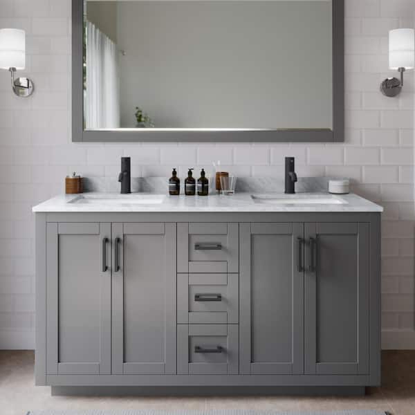 Wyndham Collection Miranda 60 in. W Double Bath Vanity in Dark