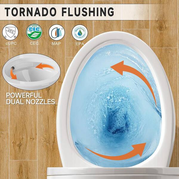 WetBase 17 in. ADA Height 2-Piece Toilet 1.28 GPF Tornado Single