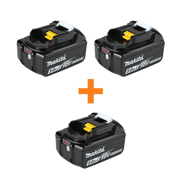 Forberedelse Stearinlys Express Makita 18V LXT Lithium-Ion Battery Pack 5.0Ah and 18V LXT Battery Pack  5.0Ah with bonus 18V LXT Battery Pack 5.0Ah BL1850B-2BL1850 - The Home Depot