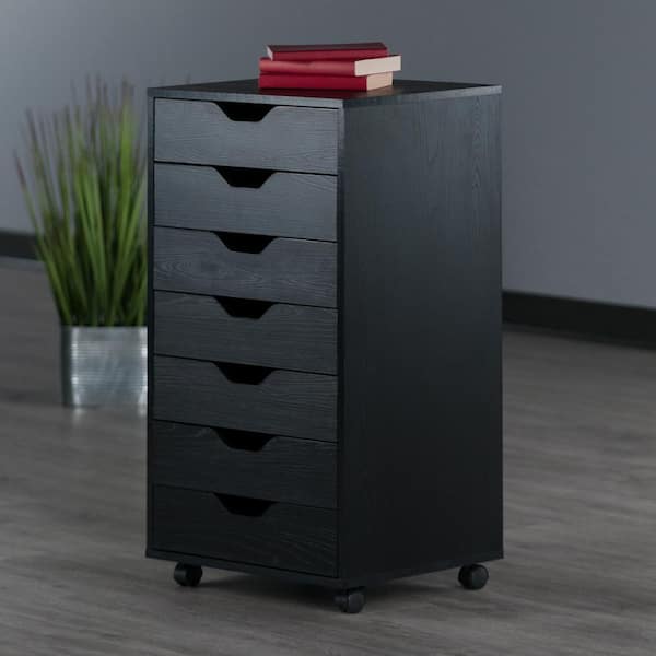 Winsome Halifax Black 7-Drawer Storage Cabinet
