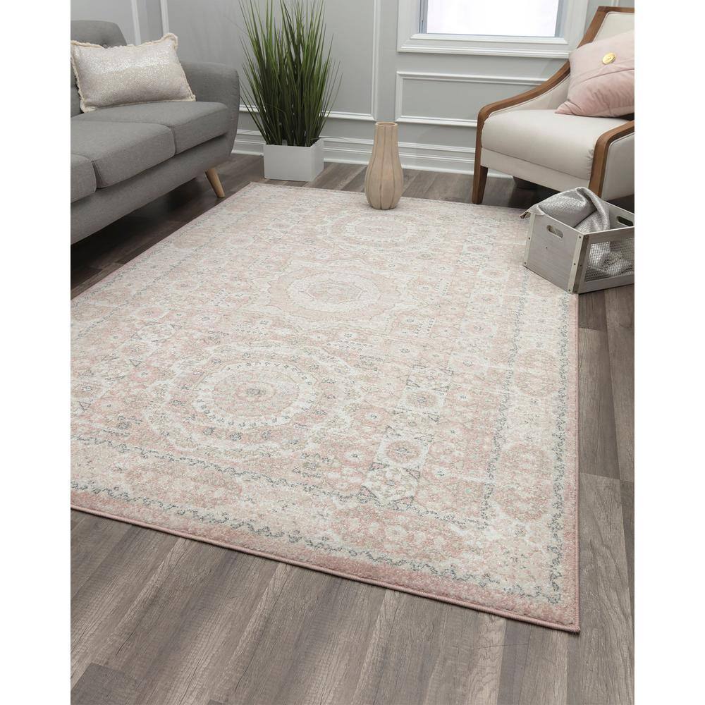Harper 5' x 7' Pink Lemonade Vintage Synthetic Area Rug