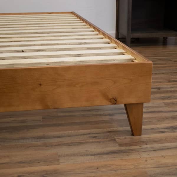 Eluxury Wooden Twin Xl Almond Platform, Twin Xl Wood Bed Frame