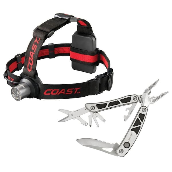 Coast LED Pro Pocket Pliers 9 Function Multi Tool and 6 Chip LED Headlamp Combo Pack