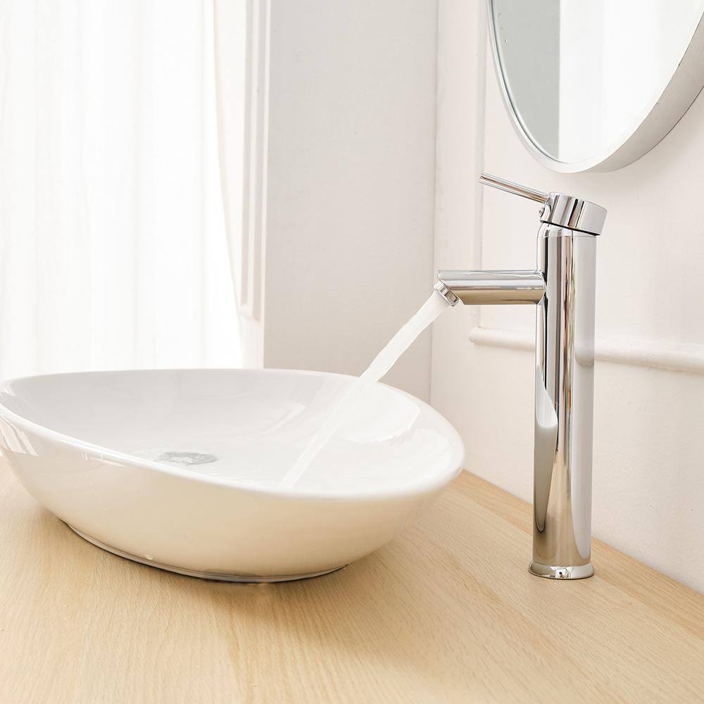 Polished Chrome Single Handle Vessel Sink Faucet