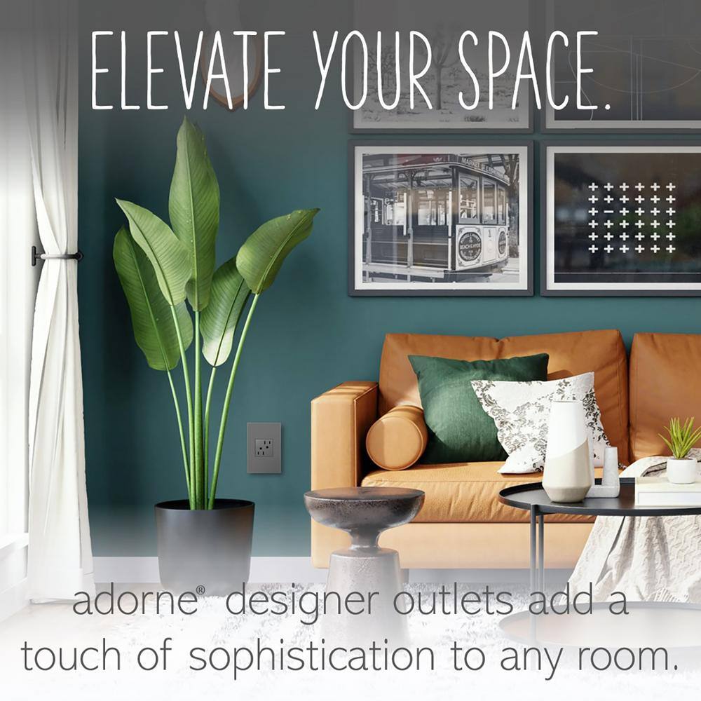 Silver Tamper Resistant In-Wall Outlet with Wall Plate