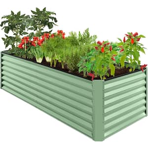 8 ft. x 4 ft. x 2 ft. Sage Green Outdoor Steel Raised Garden Bed, Planter Box for Vegetables, Flowers, Herbs