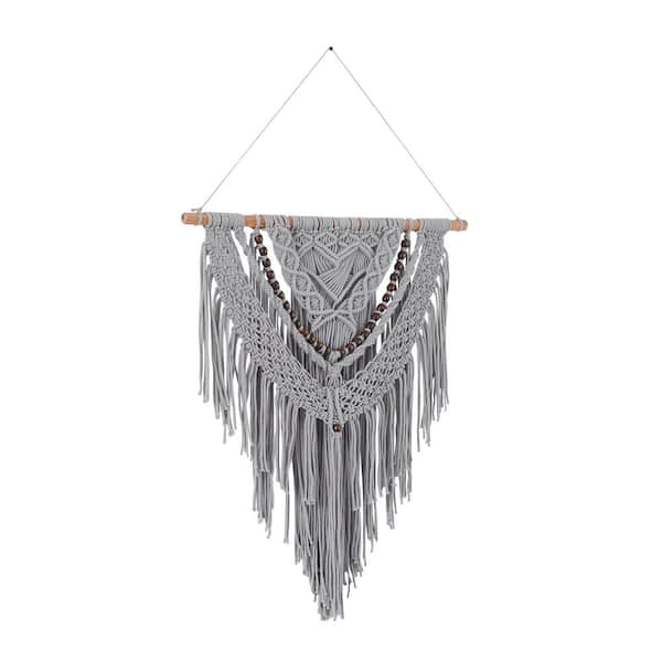 Macrame Wall Hanging with Tassels and Beads
