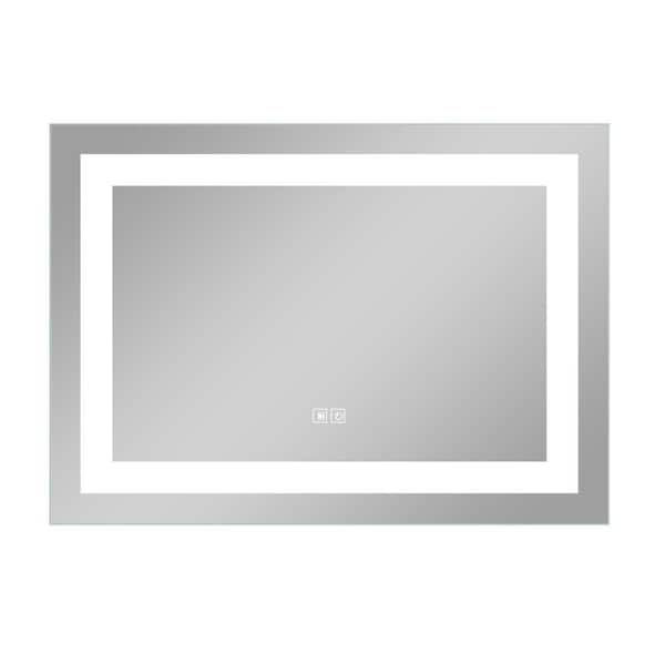 Lirago 32 in. W x 40 in. H Rectangular Frameless Anti-Fog Wall Mounted LED Bathroom Vanity Mirror