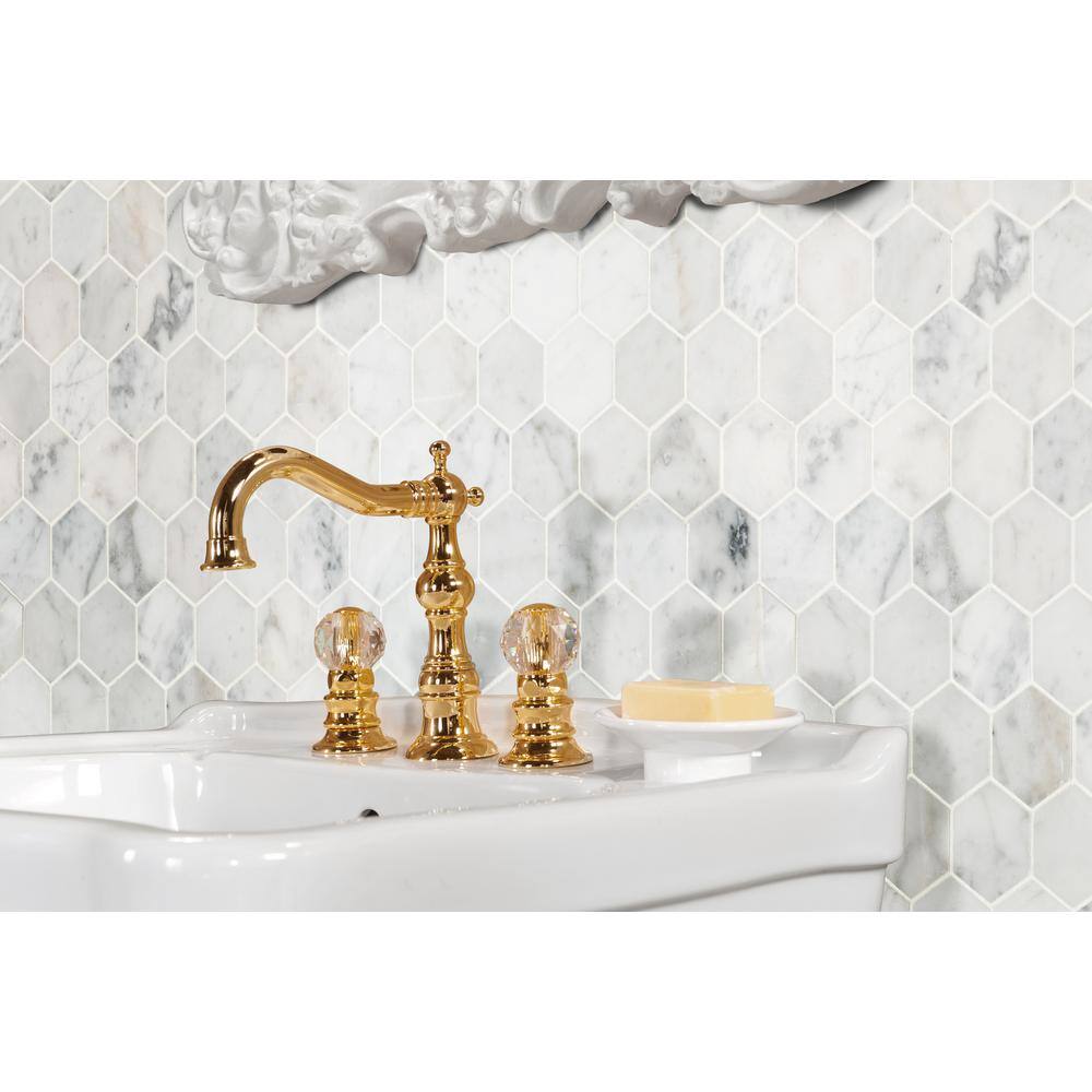 Carrara White Hexagon Honed Marble Mosaic Tile Sheet