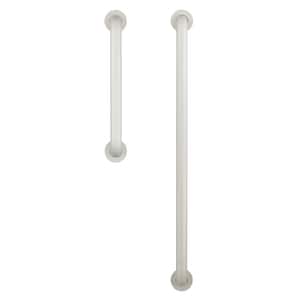 18 in. x 1-1/2 in. and 36 in. x 1-1/2 in. Concealed Screw ADA Compliant Grab Bar Combo in White