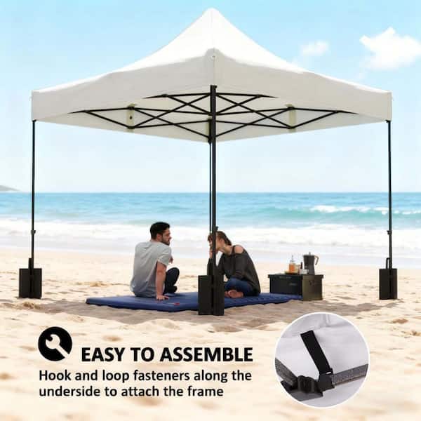 9.8 ft. x 9.8 ft. White Replacement Canopy Top Pop Up Canopy Tent