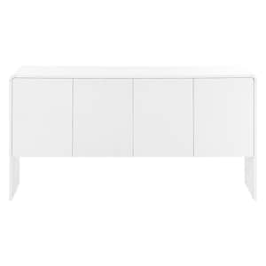 60 in. W x 15.7 in. D x 30 in. H White Linen Cabinet with 4-Doors