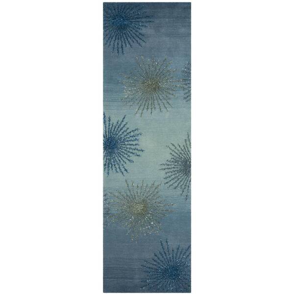 SAFAVIEH Soho Denim 3 ft. x 8 ft. Floral Runner Rug SOH712W28 The