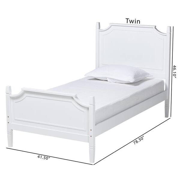 Baxton Studio Mariana White Wood Frame Twin Platform Bed 224 12536