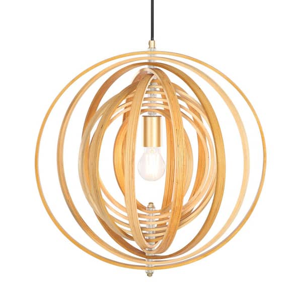 TRIBESIGNS WAY TO ORIGIN Bailey 1-Light Brown Rustic Geometric Pendant Light