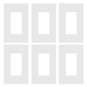 Claro 1 Gang Wall Plate for Decorator/Rocker Switches, Gloss, White (CW-1-WH-6PK) (6-Pack)