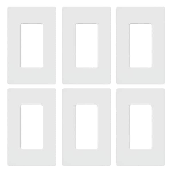 Lutron Claro 1 Gang Wall Plate for Decorator/Rocker Switches, Gloss, White (CW-1-WH-6PK) (6-Pack)