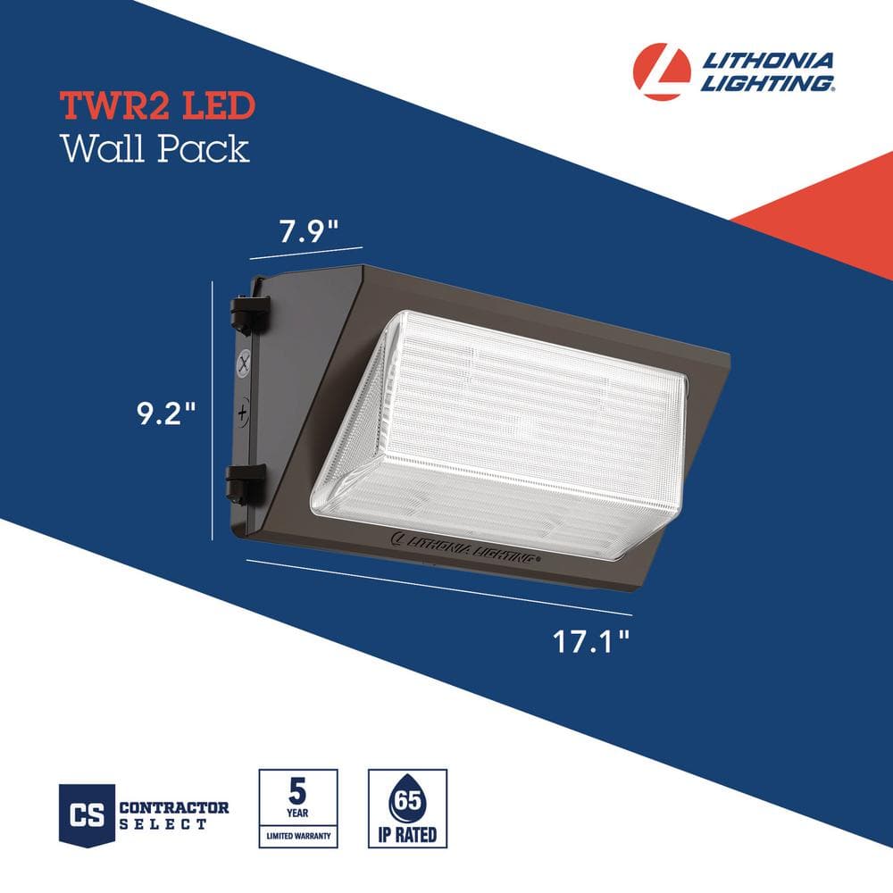 Dark Bronze Dimmable LED Wall Pack with Adjustable Lumens