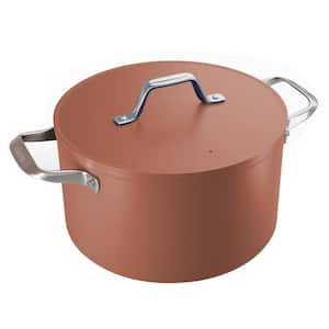 6.2 qt. Round Ceramic Dutch Oven in Orange with Lid and Handle, Compatible with All Stovetops