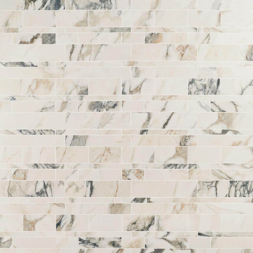 Calacatta Rustico Matte Porcelain Marble Look Mosaic Tile 12x12