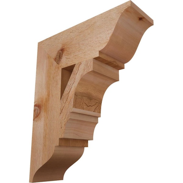 Ekena Millwork 6 in. x 22 in. x 18 in. Western Red Cedar Balboa Traditional Rough Sawn Bracket