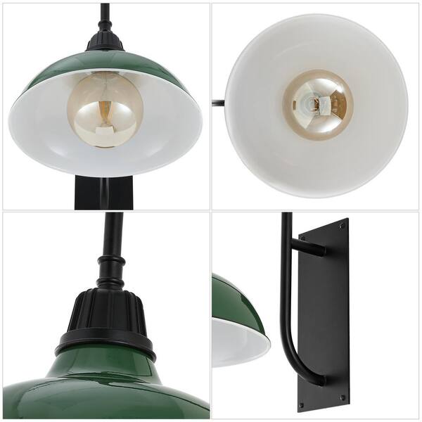 JONATHAN Y Stanley 12.25 in. Green 1-Light Farmhouse Industrial