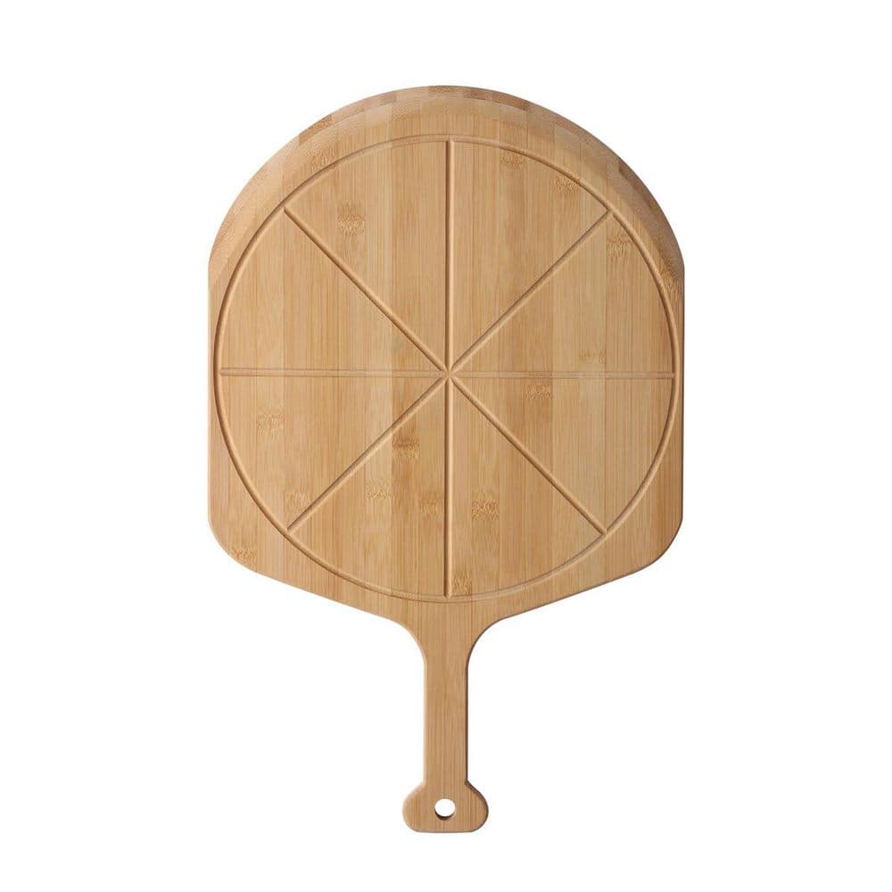 Bamboo Finish Pizza Peel Paddle and Pizza Cutting Board with 8 Slice Grooves, Double Sided, 1 Piece price history on PriceWatchPro