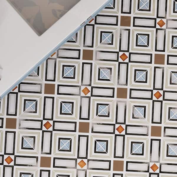 Vaudeville Octagon Deco Ritter with Taco Marron 8 in. x 8 in. Porcelain Floor and Wall Tile (11.25 sq. ft. /Case)