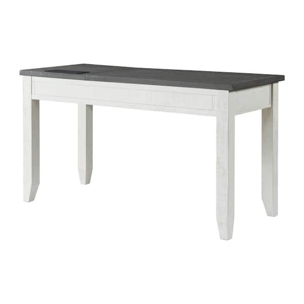 NEWSTAR 71″ Modern Home & Office Furniture Desk White & Metallic Gray