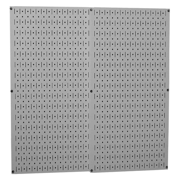 Wall Control 32 in. x 32 in. Overall Size Gray Metal Pegboard Pack with Two 32 in. x 16 in. Pegboards