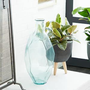 23 in. Clear Spanish Recycled Glass Decorative Vase