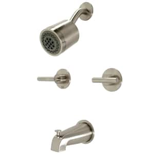 Manhattan Double Handle 2-Spray Tub and Shower Faucet 2 GPM with Corrosion Resistant in. Brushed Nickel
