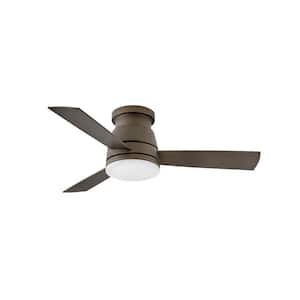 Trey 44 in. Integrated LED Indoor/Outdoor Metallic Matte Bronze Ceiling Fan with Wall Switch