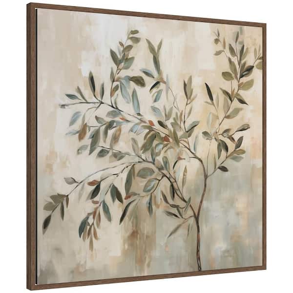 Sylvie "Olive Tree Abstract Square" by The Creative Bunch Studio Trees Framed Canvas Art Print 30 in. x 30 in.
