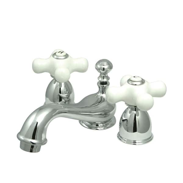 Kingston Brass Restoration 4 in. Centerset Double Handle Bathroom Faucet in Polished Chrome